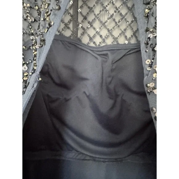 NWT Adrianna Papell Beaded Evening Gown Or Mother of Bride Sz 10 Blue - Picture 15 of 16